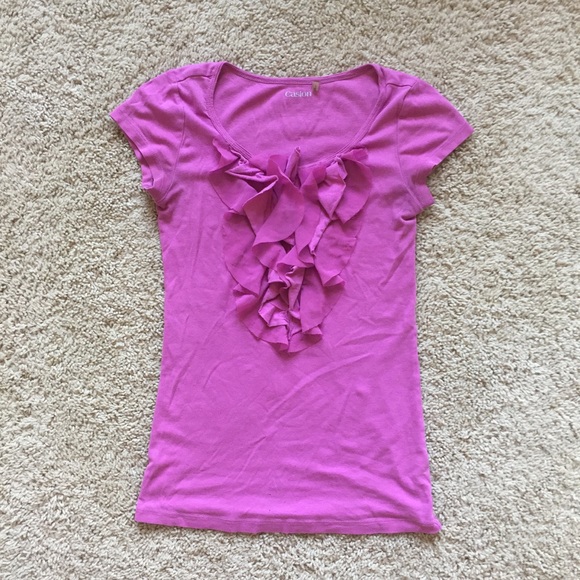 Caslon Swoopneck Ruffle Blouse Pink - Picture 4 of 7